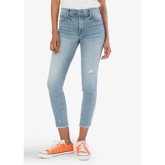 Kut From The Kloth 4 Connie High Rise Fab Ab Crop Jeans Stretchy Denim Cotton - Picture 12 of 13